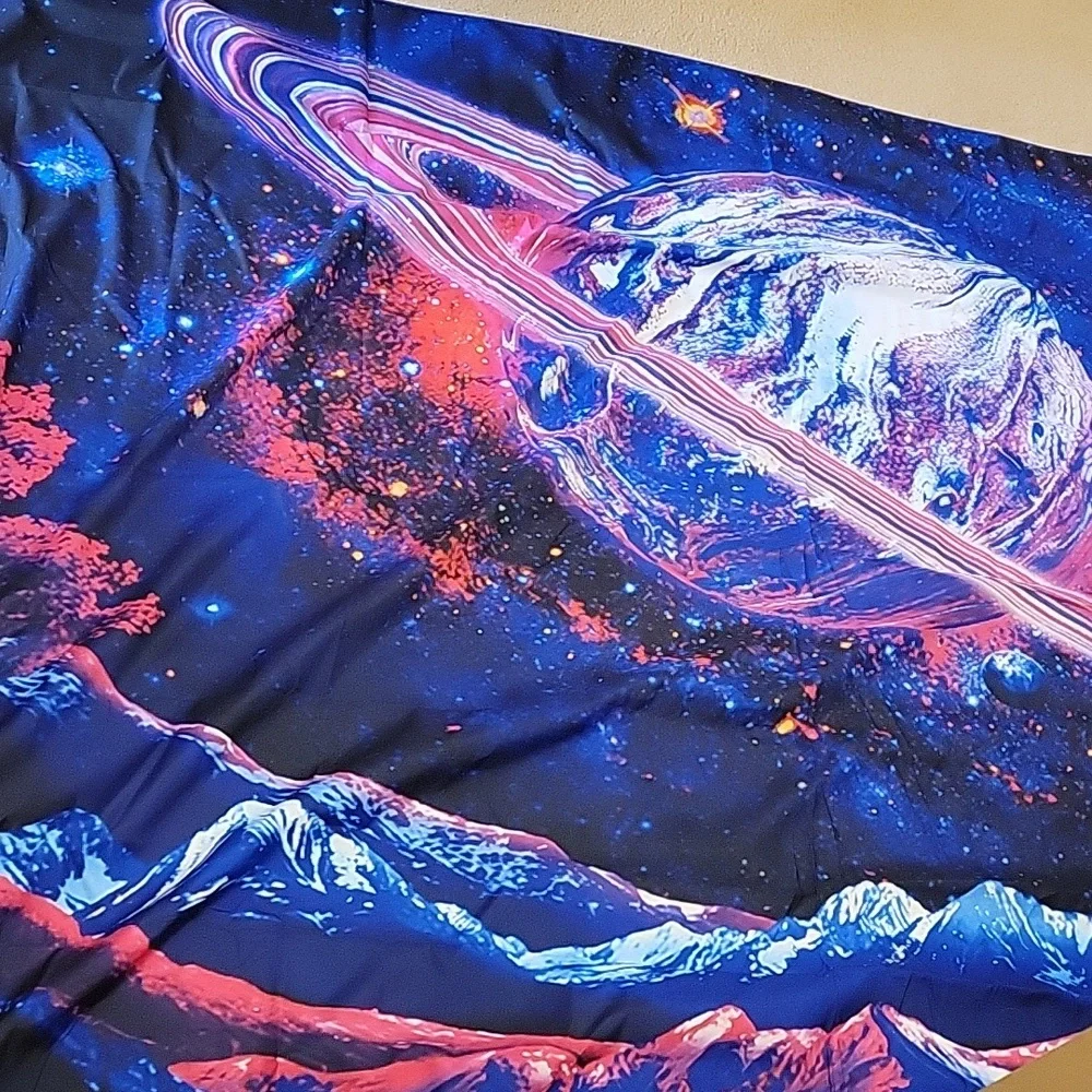 Outer Space Psychedelic Landscape Mountain Tapestry 77 x 59 Backdrop